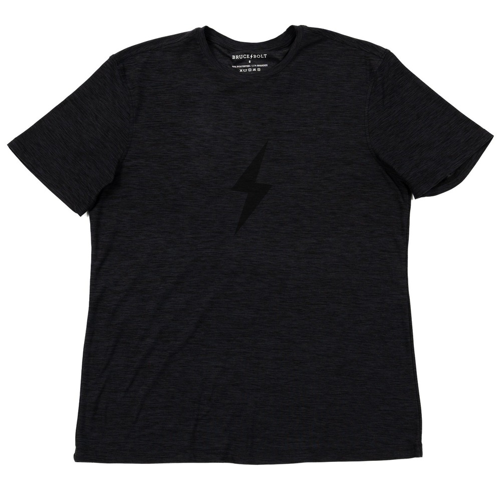 Bruce Bolt Shirt Mens Small Performance Lightweight Stretch Baseball Black